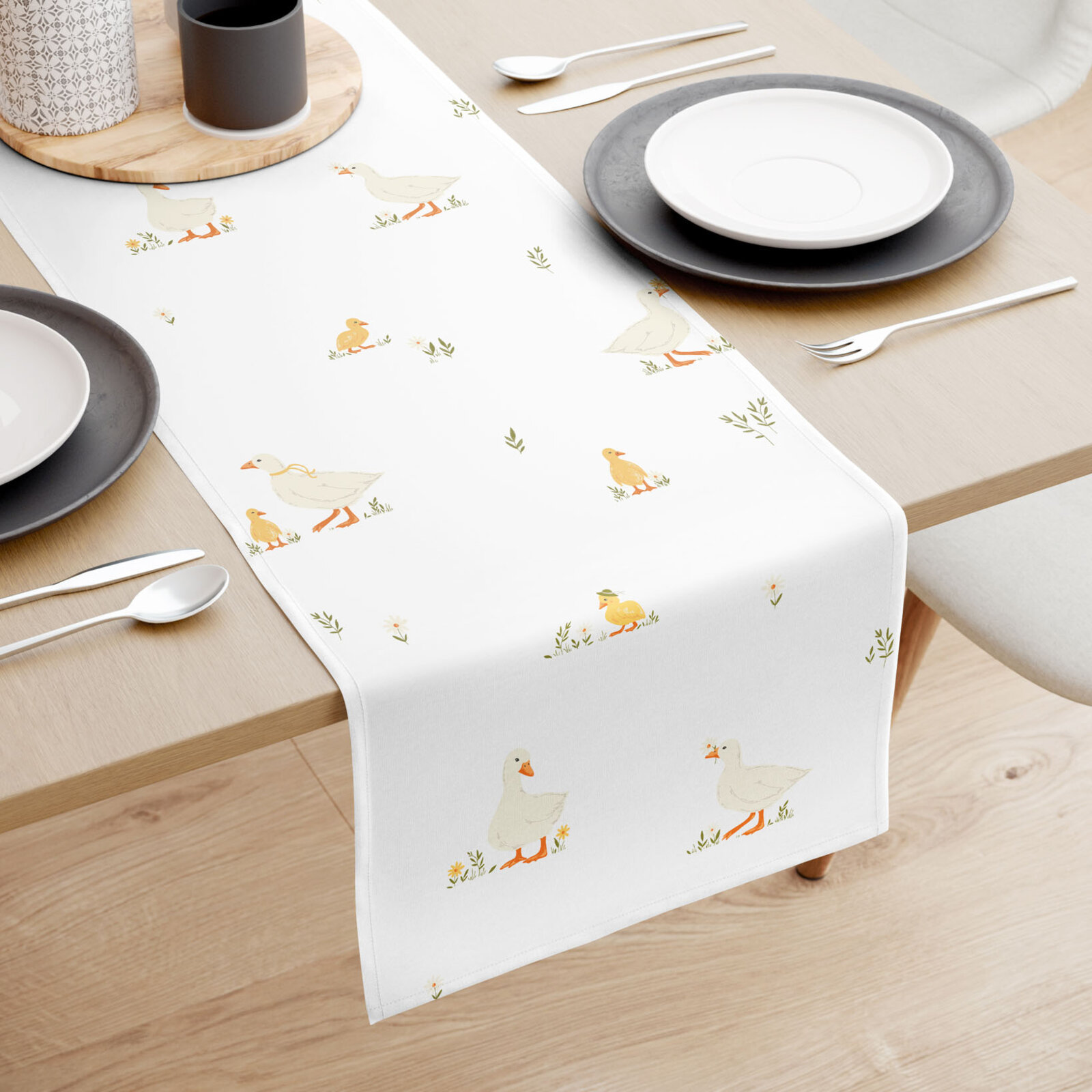 Ostern Tischläufer aus 100% Baumwolle - Enten