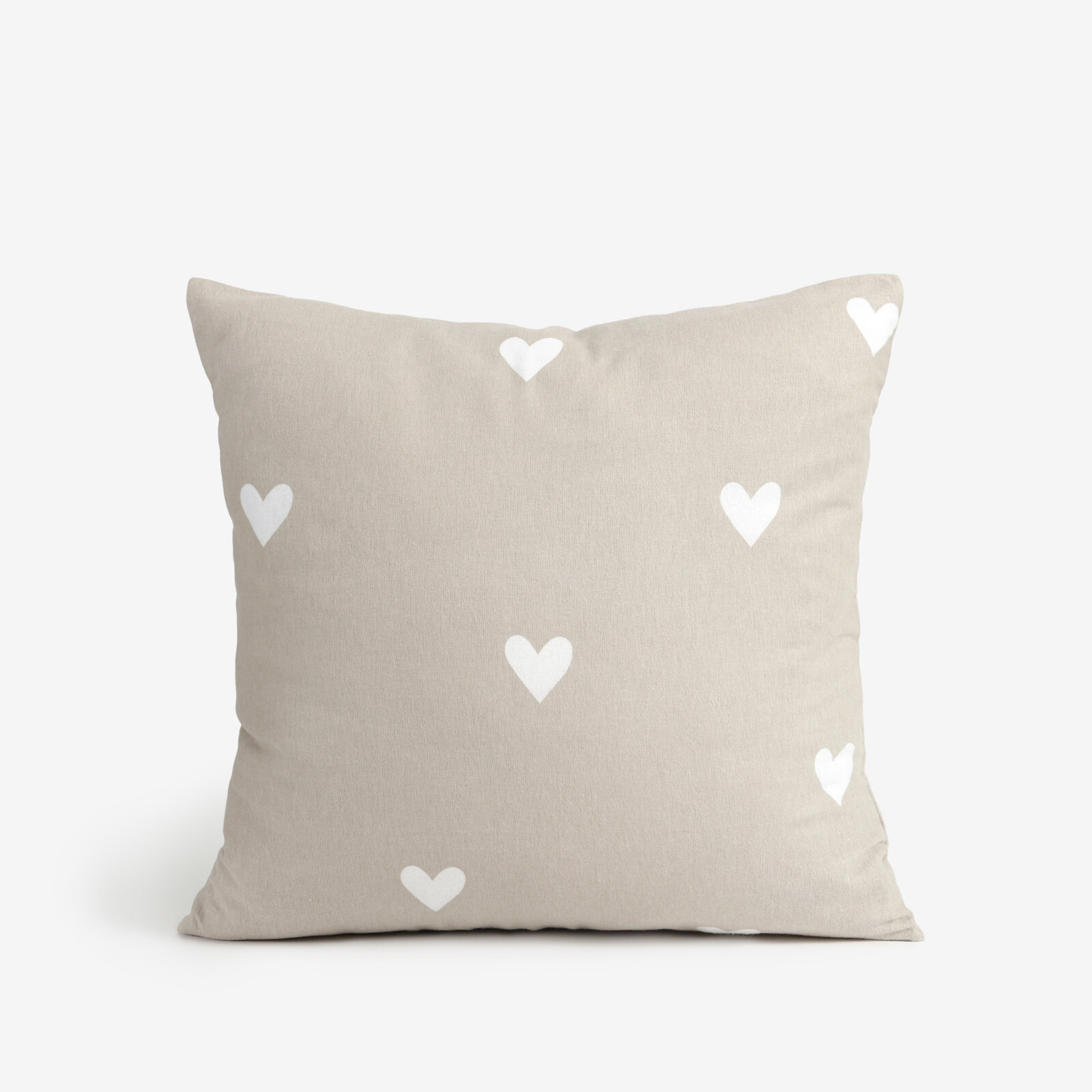 Kissenbezug aus Flanell - Herzchen auf Latte