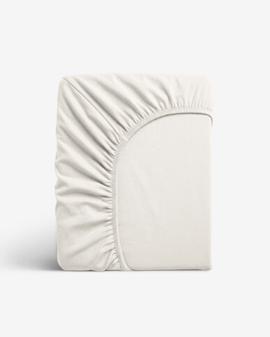 Elastisches Jersey-Spannbettlaken - creme