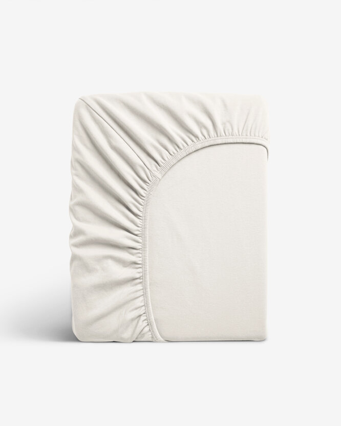 Elastisches Jersey-Spannbettlaken - creme