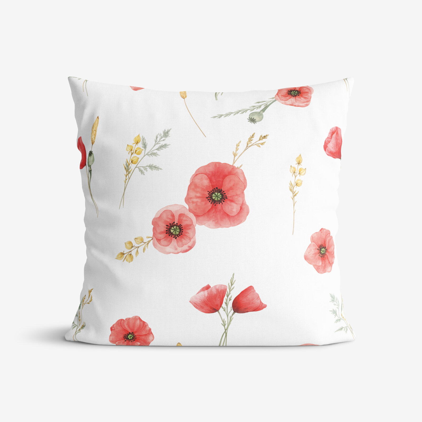 Dekorativer Kissenbezug - Mohnblumen