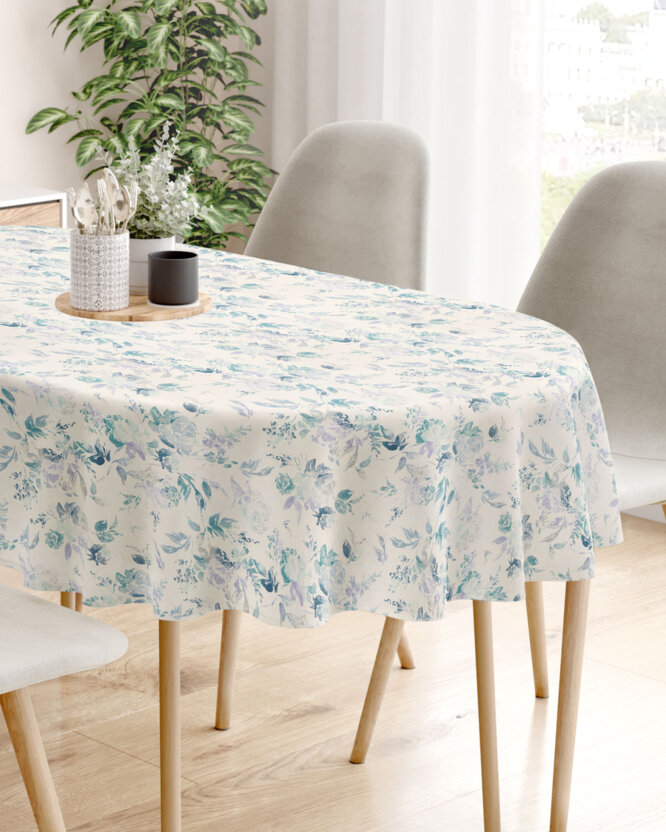 Ovale Tischdecke Valencia - Pflanzenabdrücke