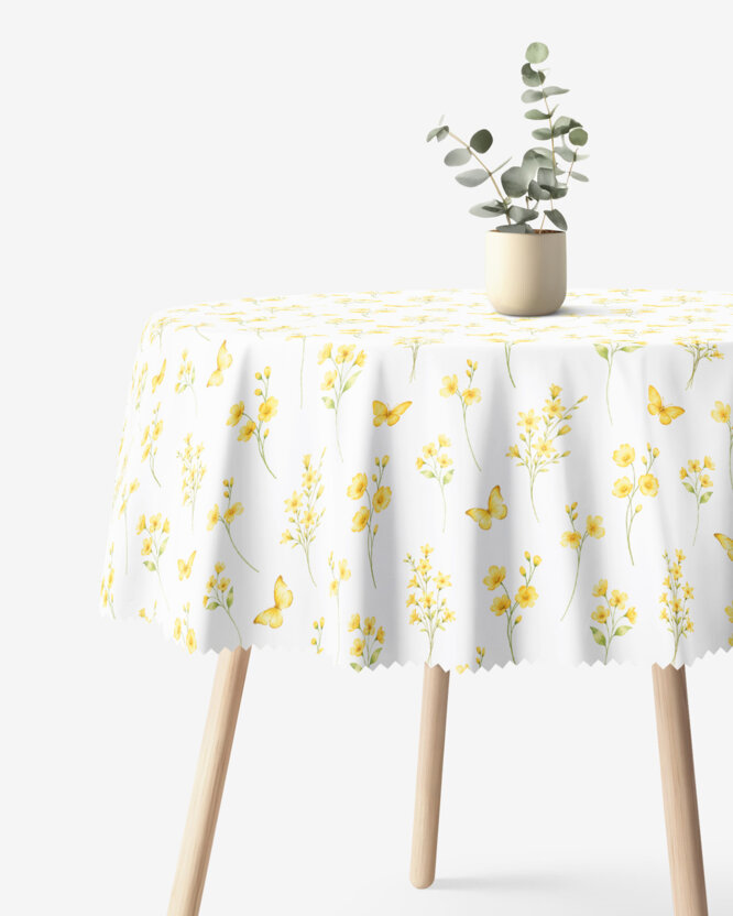 Runde Tischdecke Teflon - Gelbe Wiese
