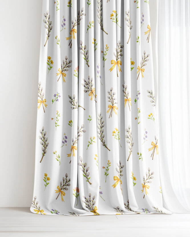 Ostern Dekorativer Vorhang – Weidenkätzchen