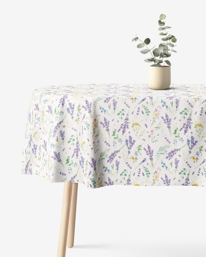 Ovale Tischdecke Valencia - Lavendelgarten