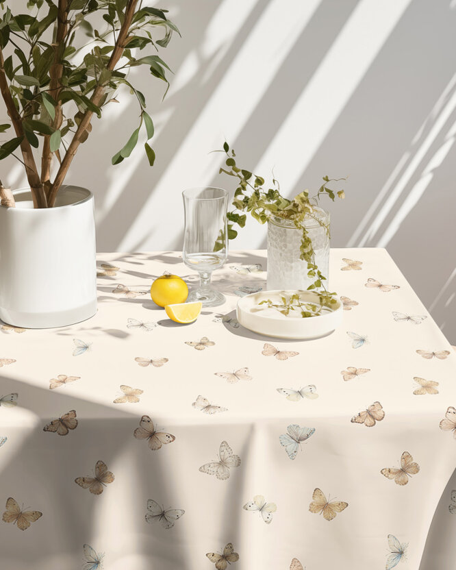 Eckige Teflon-Tischdecke - Schmetterlinge