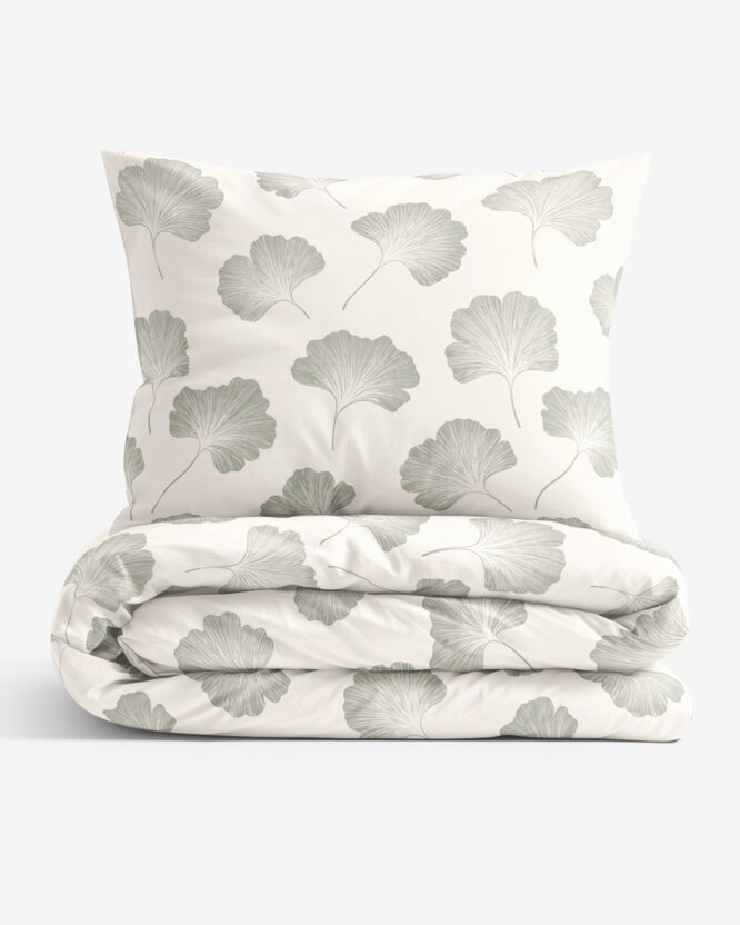 Bettwäsche aus Baumwolle - Minimalistische Ginkgoblätter