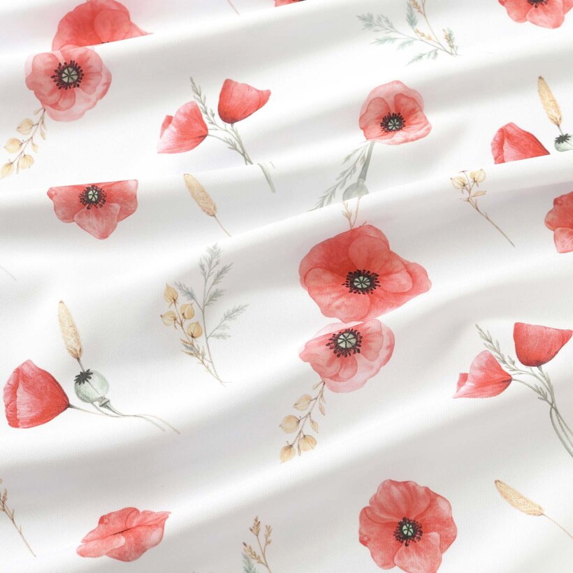 Runde Tischdecke Teflon - Mohnblumen