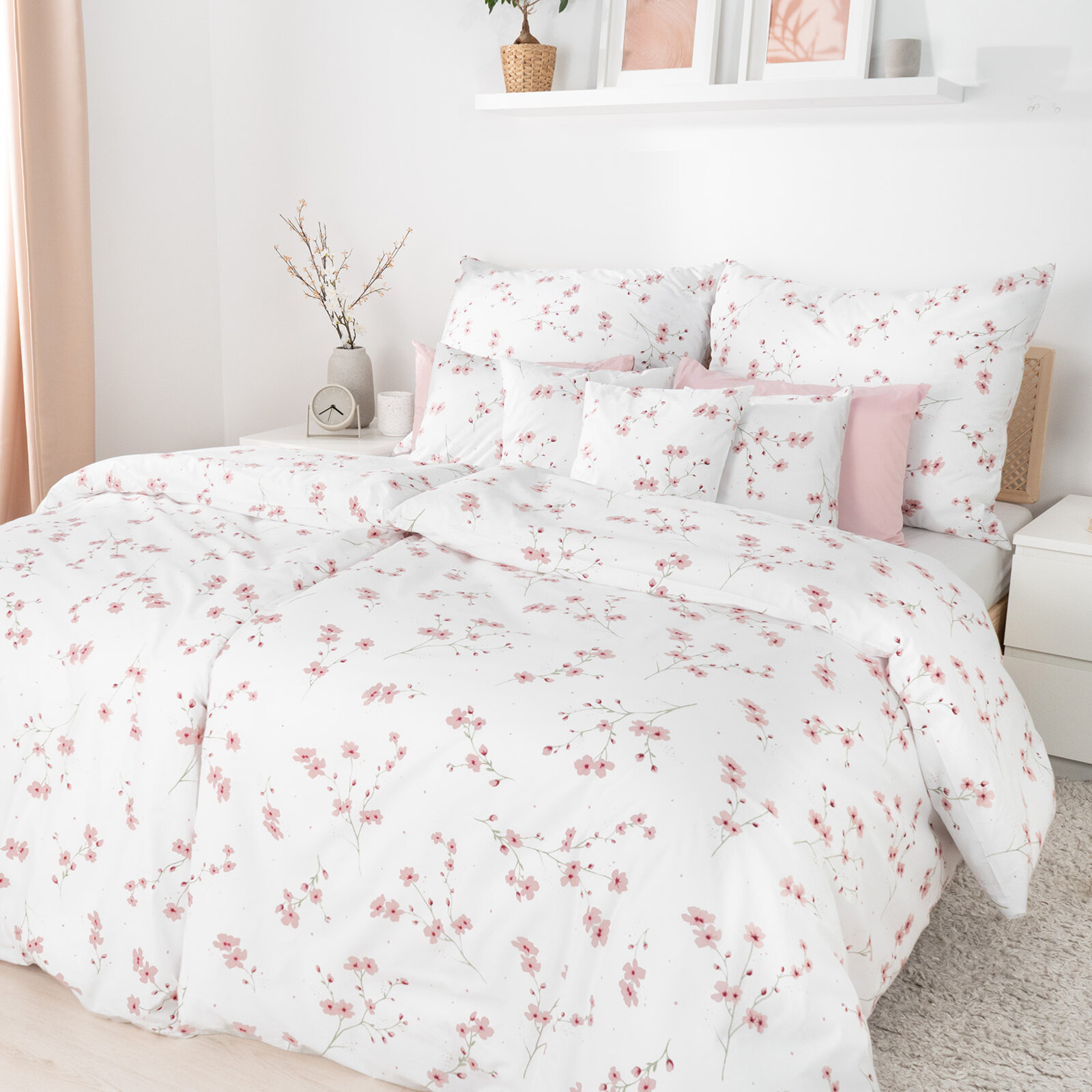 Bettwäsche aus Baumwolle - Blühende Sakura-Kirschbäume