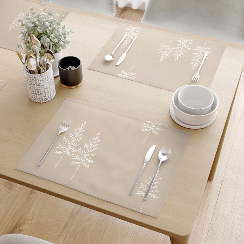 Weihnachtliches Tischset 100% Baumwolle - Nordische Tannenbäume - 2 Stück