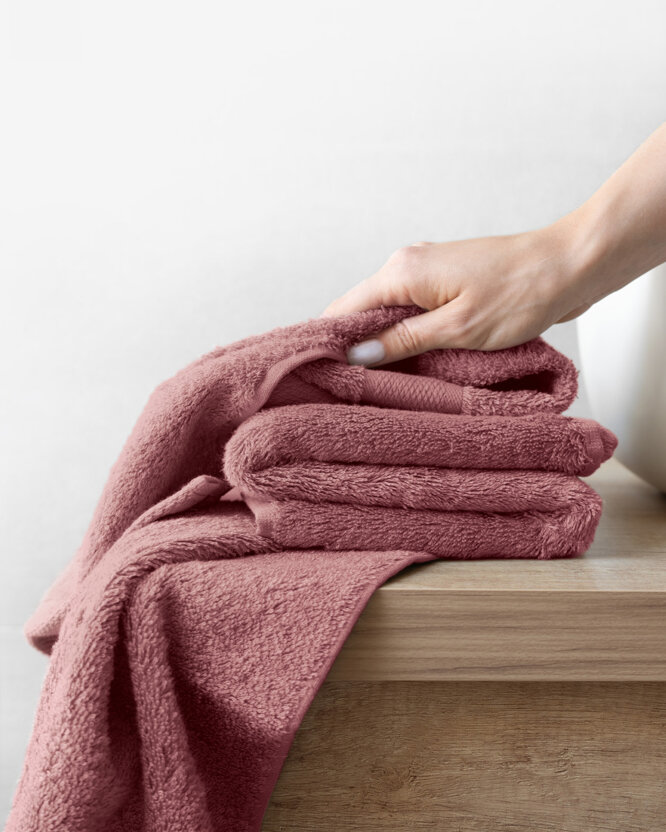 Bambus-Handtuch/Badetuch - burgunderrosa