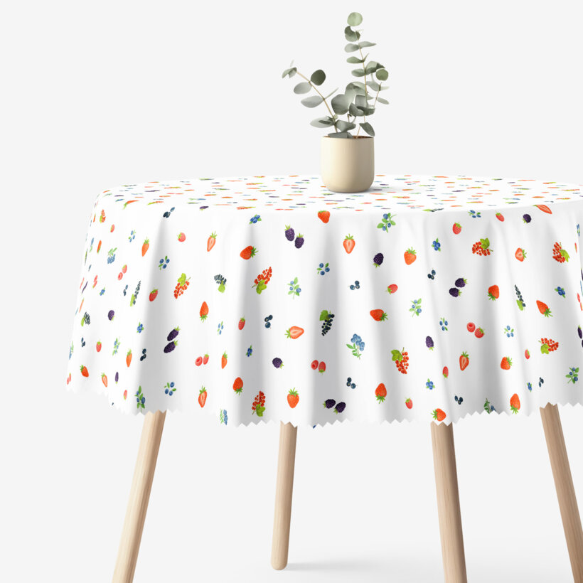 Runde Tischdecke Teflon - Beeren