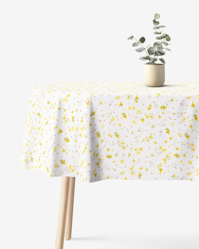 Ovale Tischdecke Valencia - Blüten der Narzissen