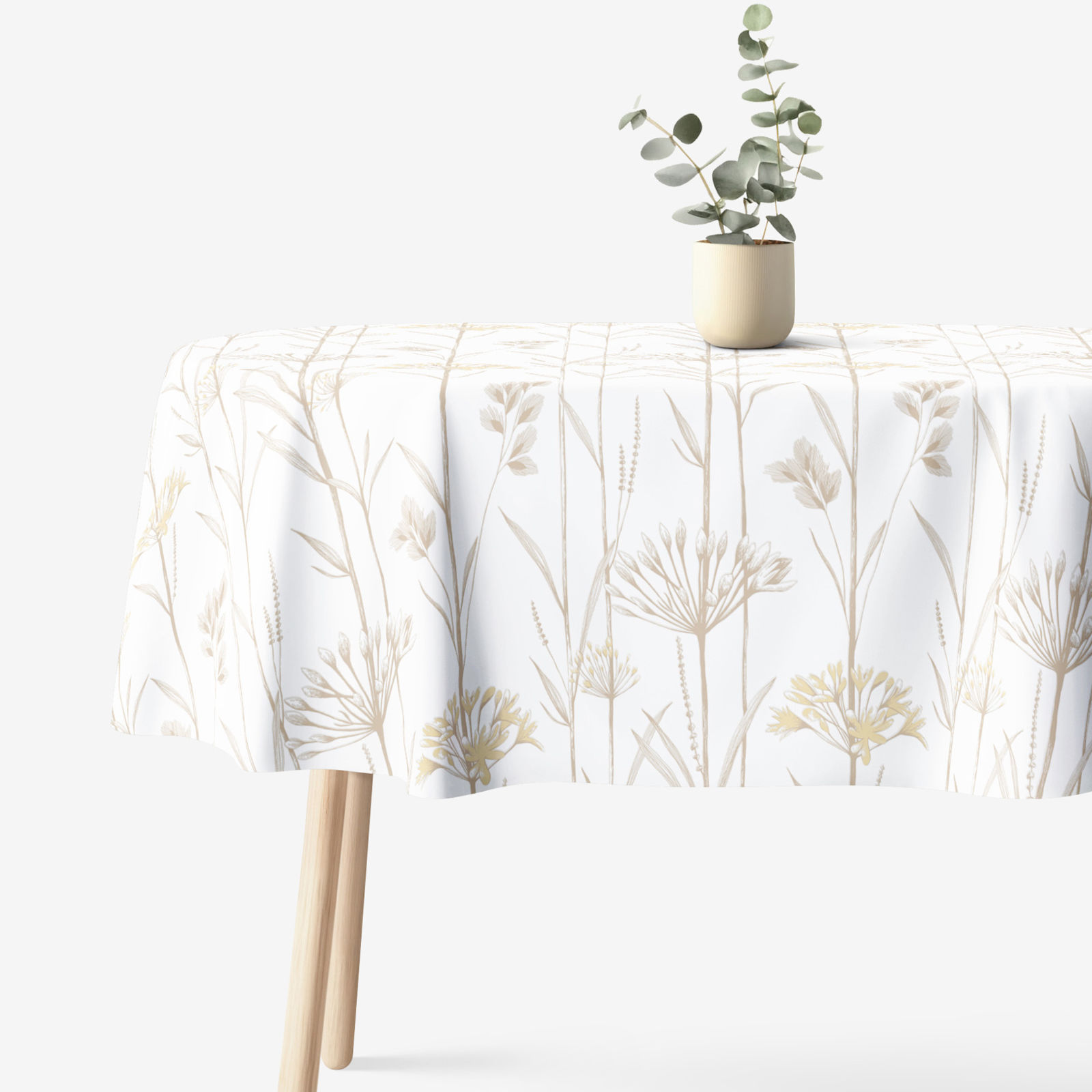Ovale Tischdecke 100% Baumwolle - Dekorpflanzen