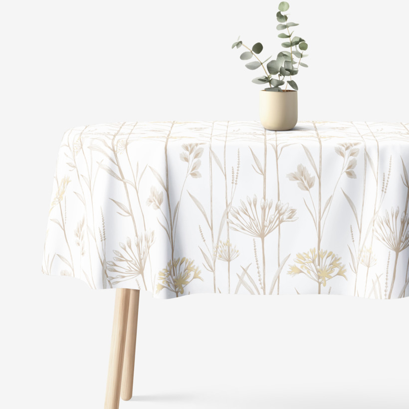 Ovale Tischdecke 100% Baumwolle - Dekorpflanzen
