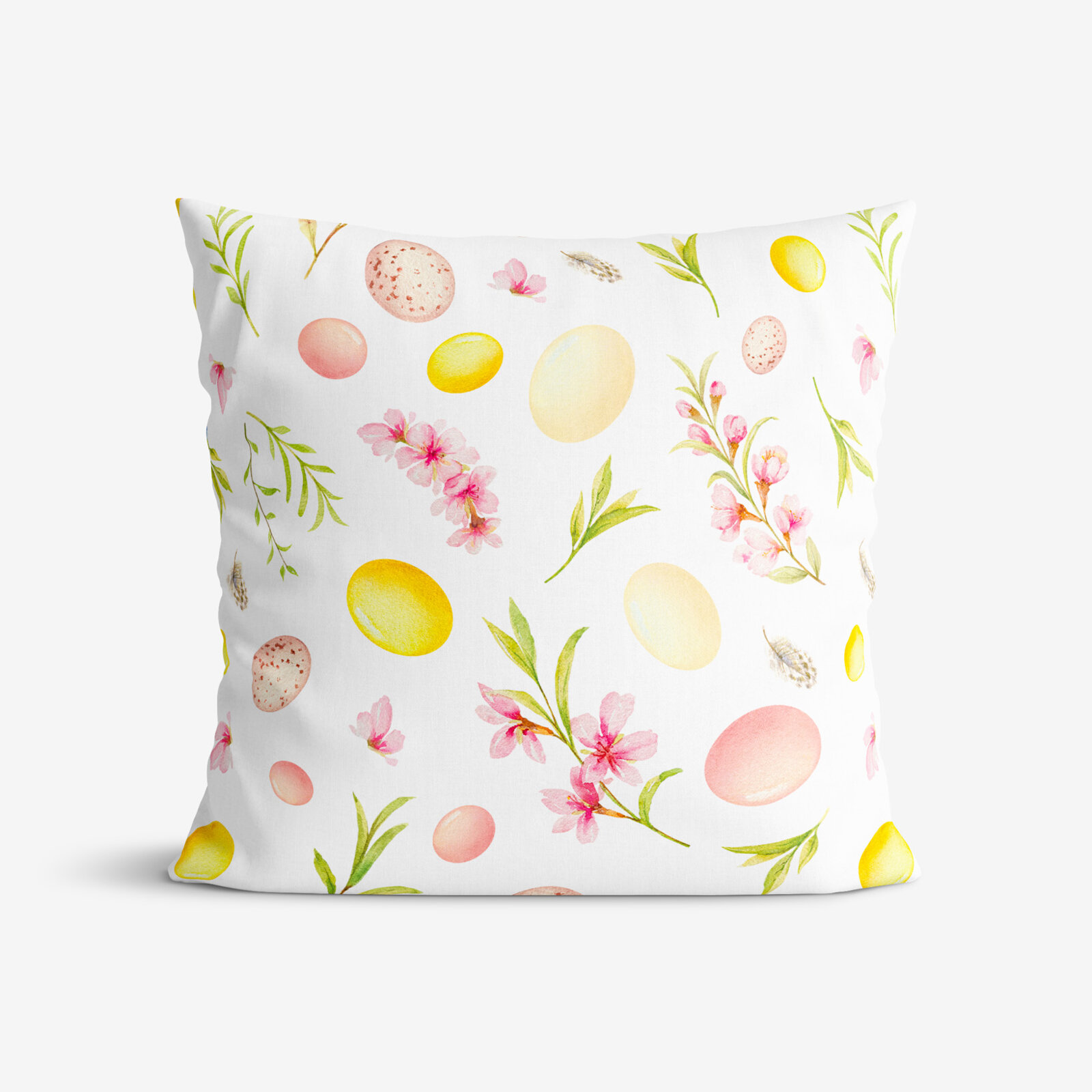 Dekorativer Kissenbezug - Ostereier mit Blumen