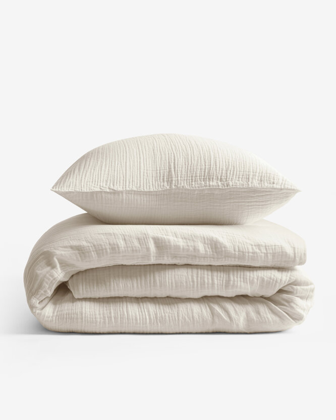 Musselin-Bettwäsche – creme