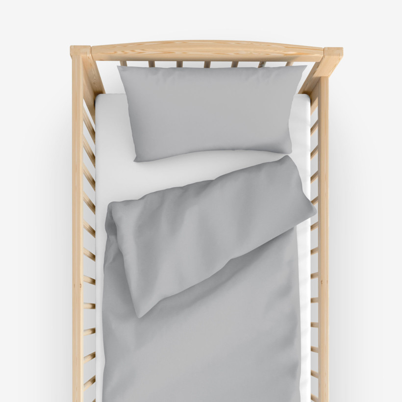 Bettwäsche für Babybetten aus Baumwolle - grau