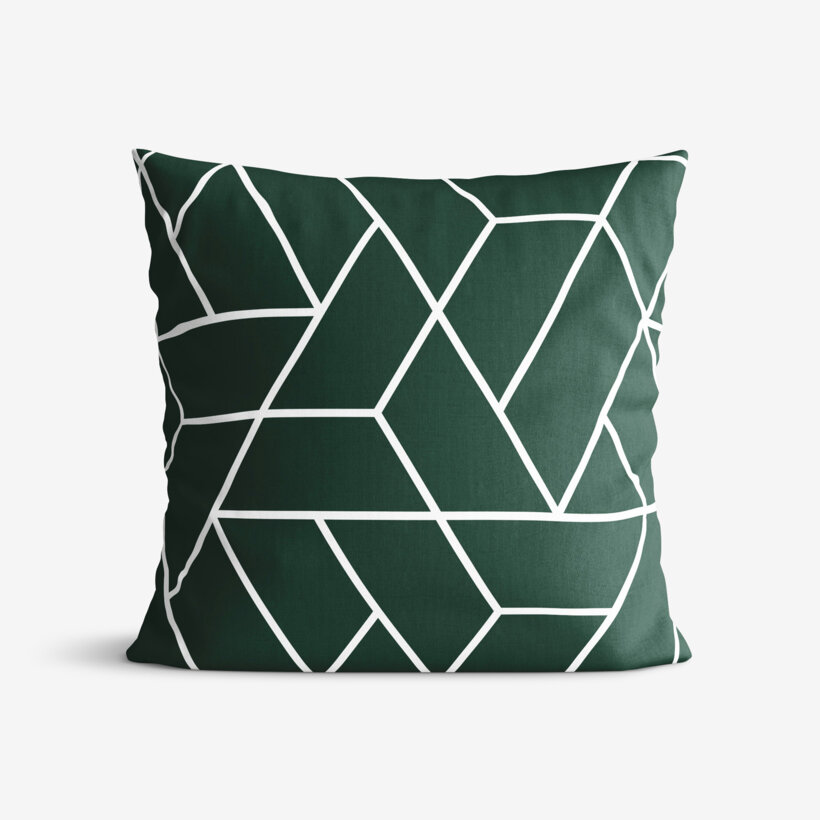 Kissenbezug aus Baumwolle - Mosaik auf Dunkelgrün