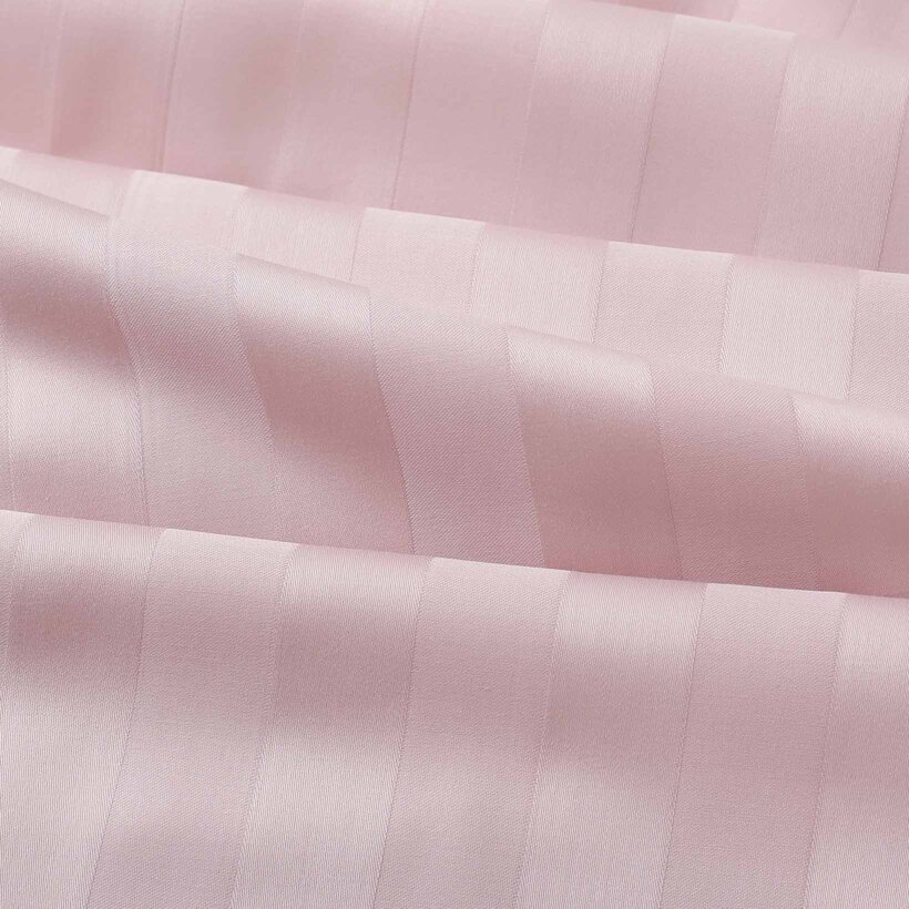 Festliche eckige Damast-Tischdecke - altrosa Streifen mit Satin-Glanz