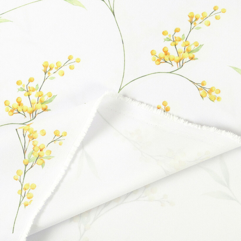 Teflonstoff für Tischdecken - Mimosenblüten