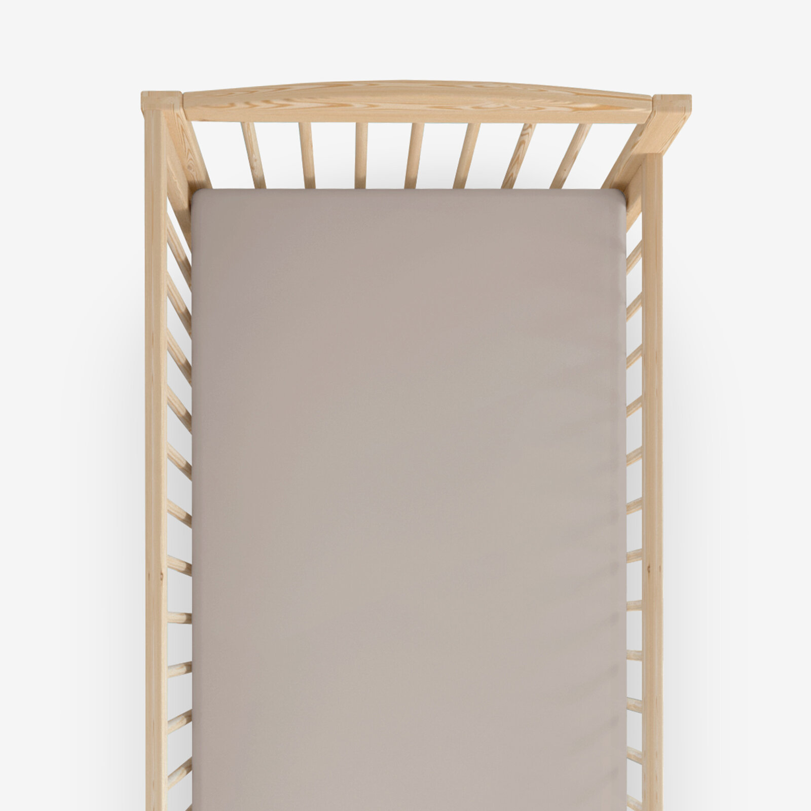 Spannbetttuch aus Baumwolle für Babybetten - graubraun