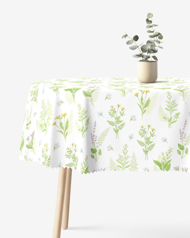 Ovale Tischdecke Teflon - Waldblumen