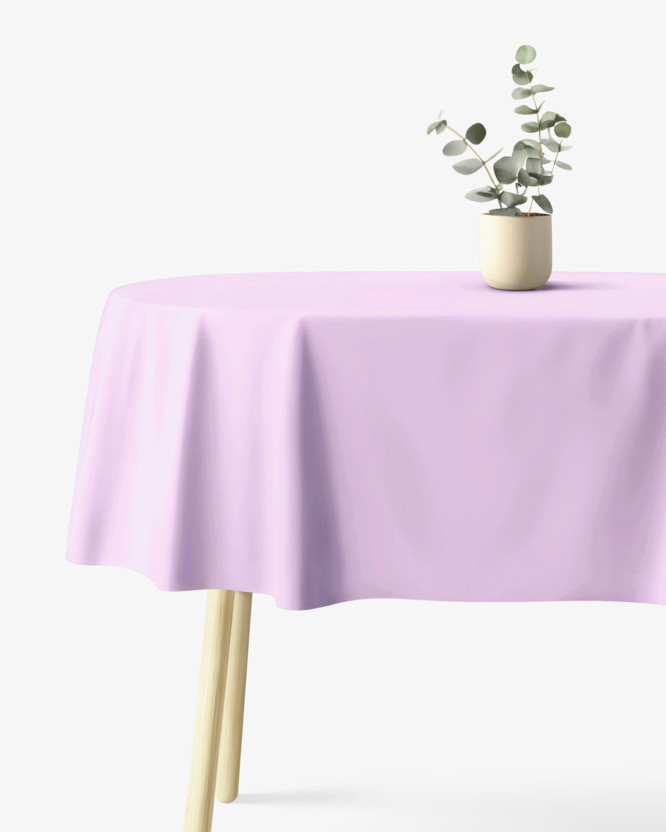 Ovale Tischdecke aus 100% Baumwolle - lila