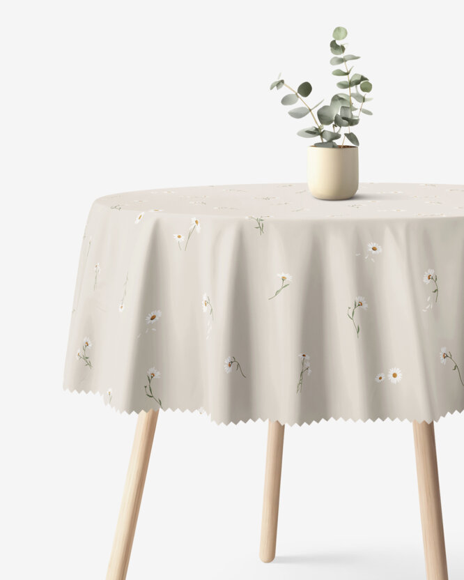 Runde Tischdecke Teflon - Gänseblümchen