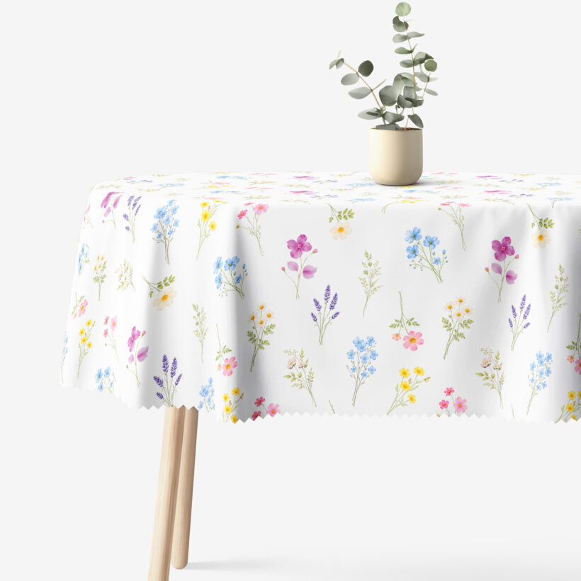 Ovale Tischdecke Teflon - Blumengarten