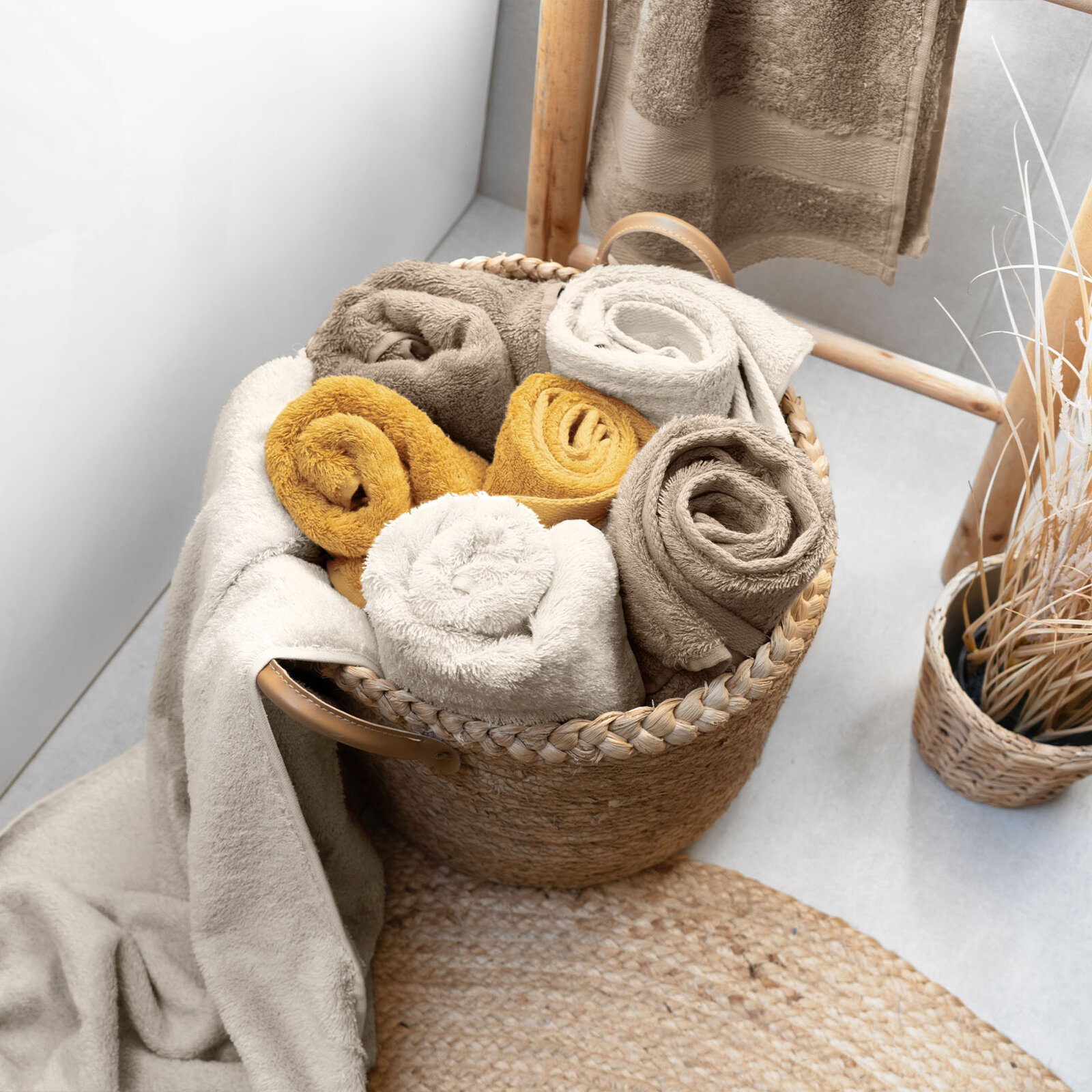 Bambus-Handtuch/Badetuch – graubraun