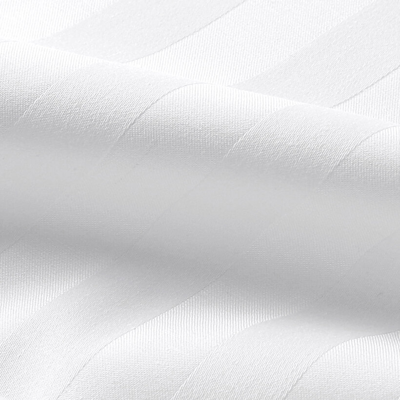 Spannbettlaken aus Damask - weiße Satinstreifen