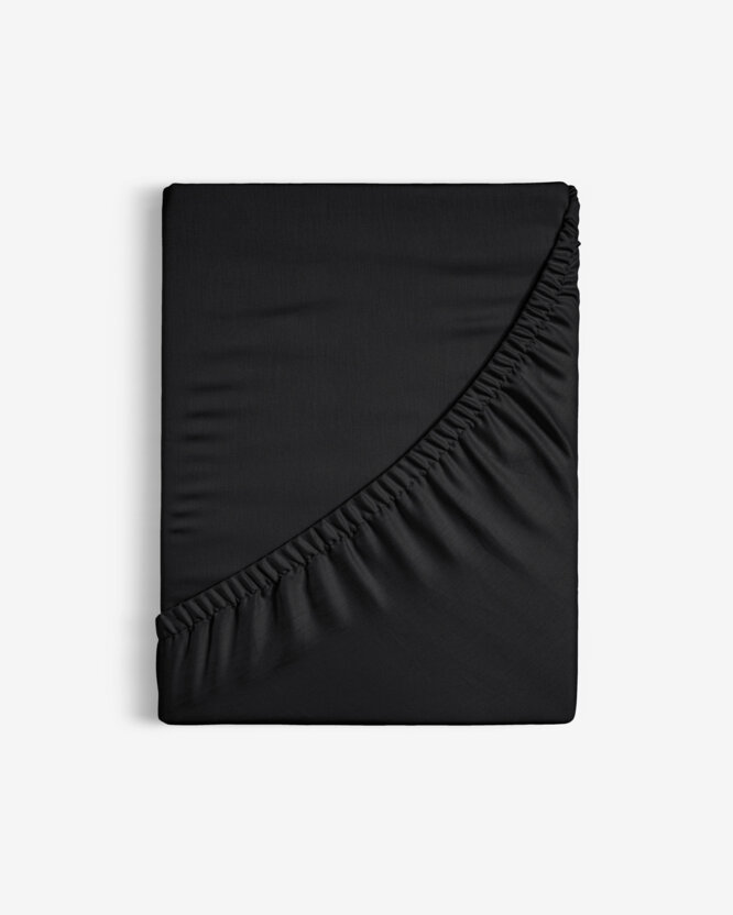 Spannbettlaken aus Baumwolle - schwarz