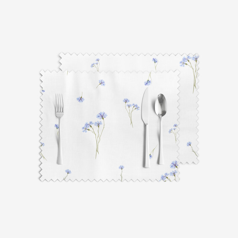 Teflon-Tischset - Blaue Kornblumen - 2 Stück