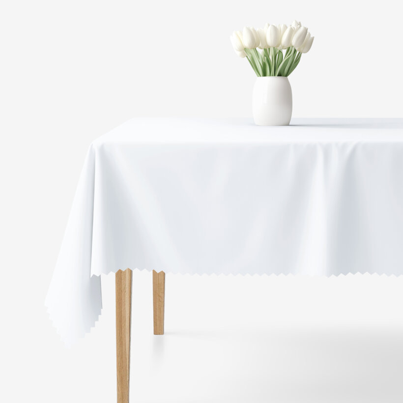 Eckige Tischdecke Teflon - weiß