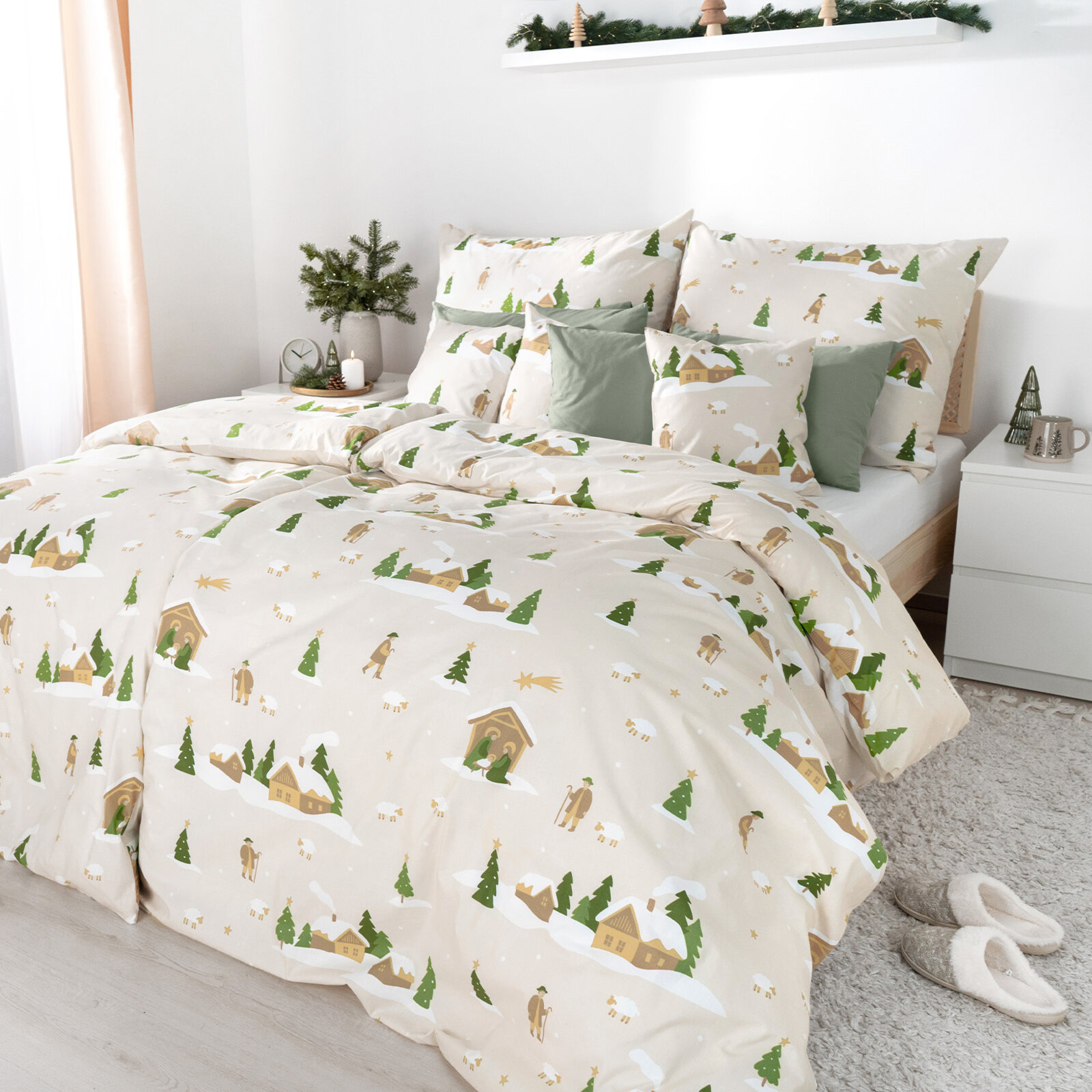 Weihnachtlich Bettwäsche aus Baumwolle - Weihnachtslieder