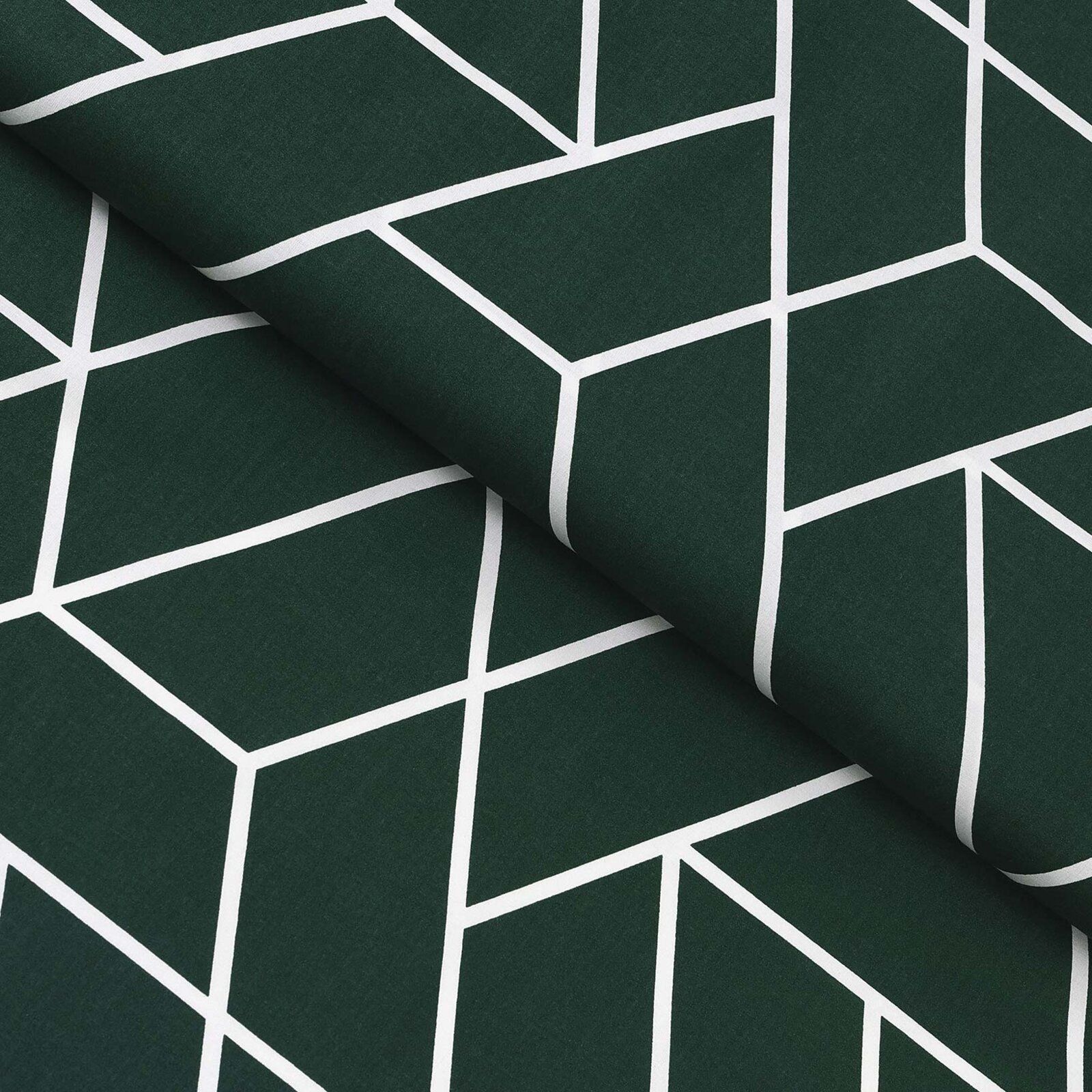 Baumwollstoff - Mosaik auf Dunkelgrün