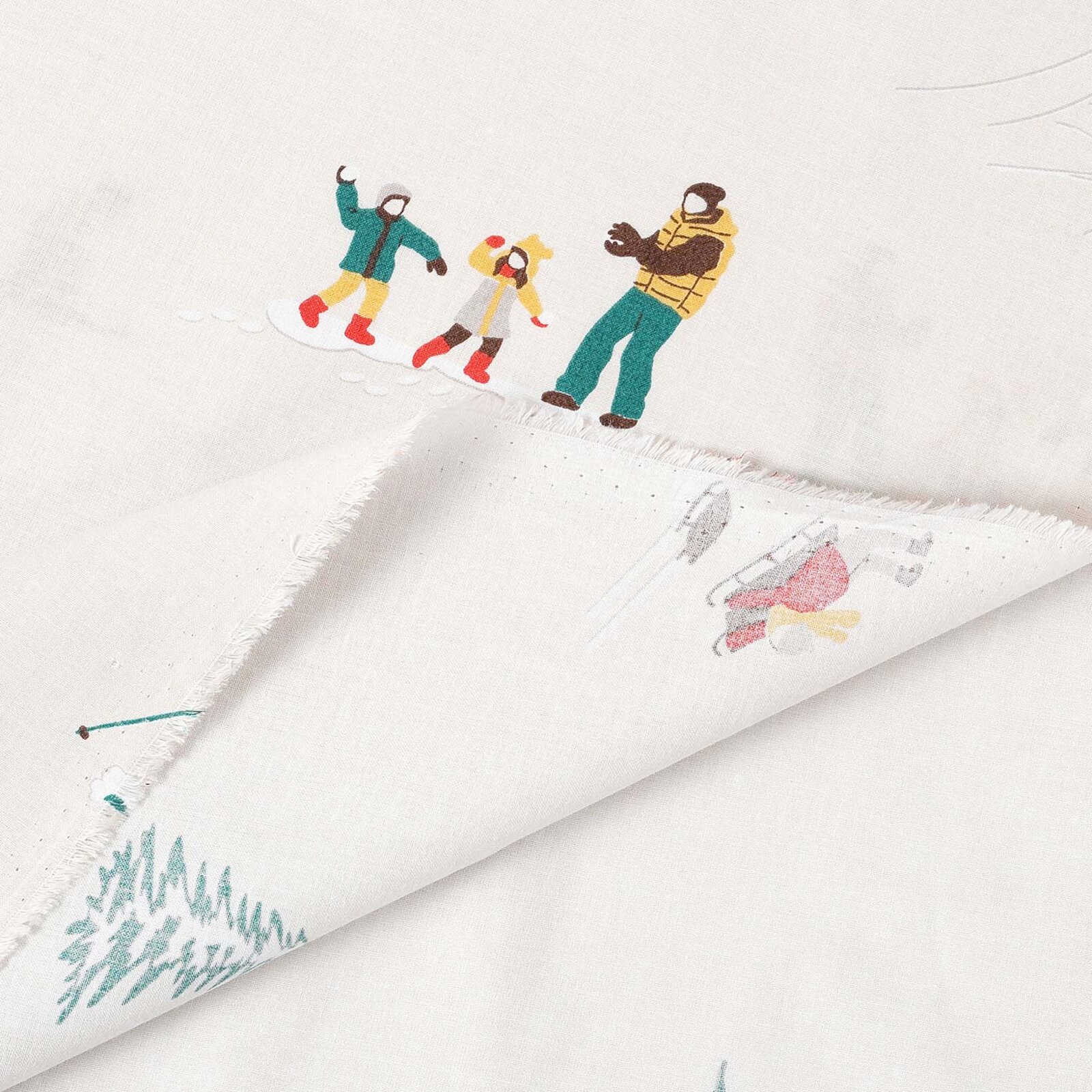 Weihnachtlicher Baumwollstoff - Winterfreuden