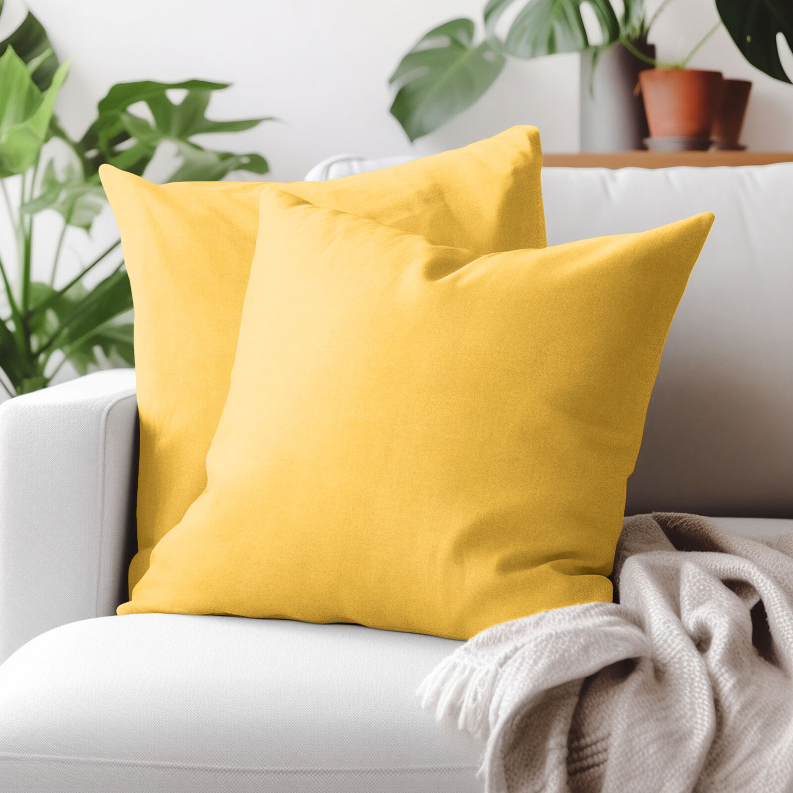 Dekorativer Kissenbezug Marbella - honiggelb