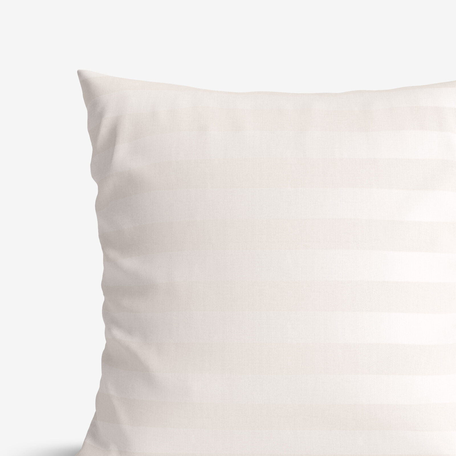 Kissenbezug aus Damast - creme Streifen mit Satin-Glanz