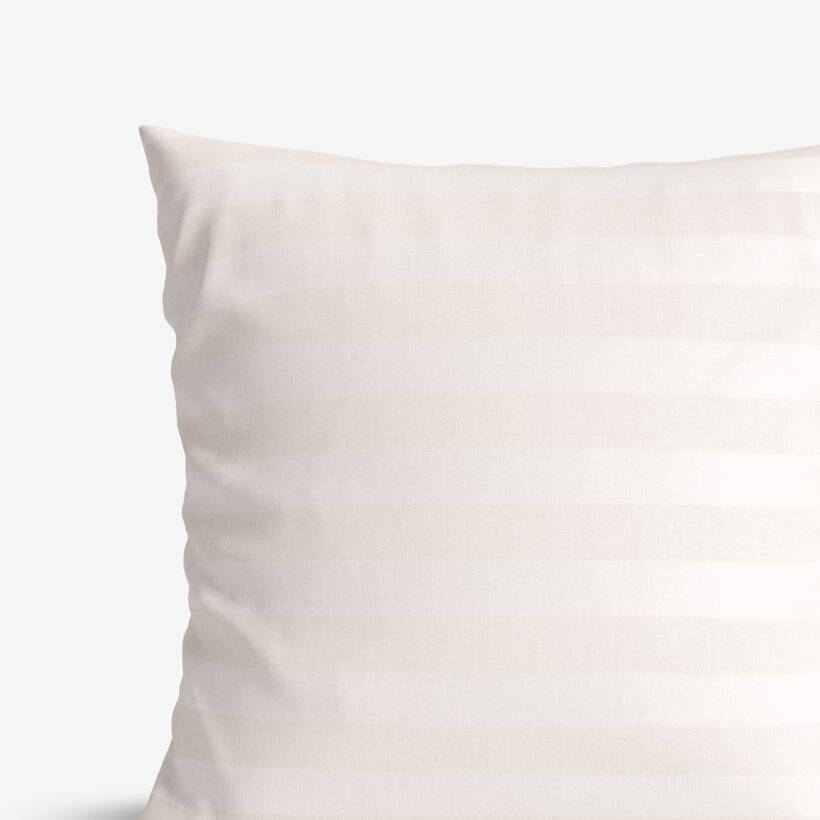 Kissenbezug aus Damast - creme Streifen mit Satin-Glanz