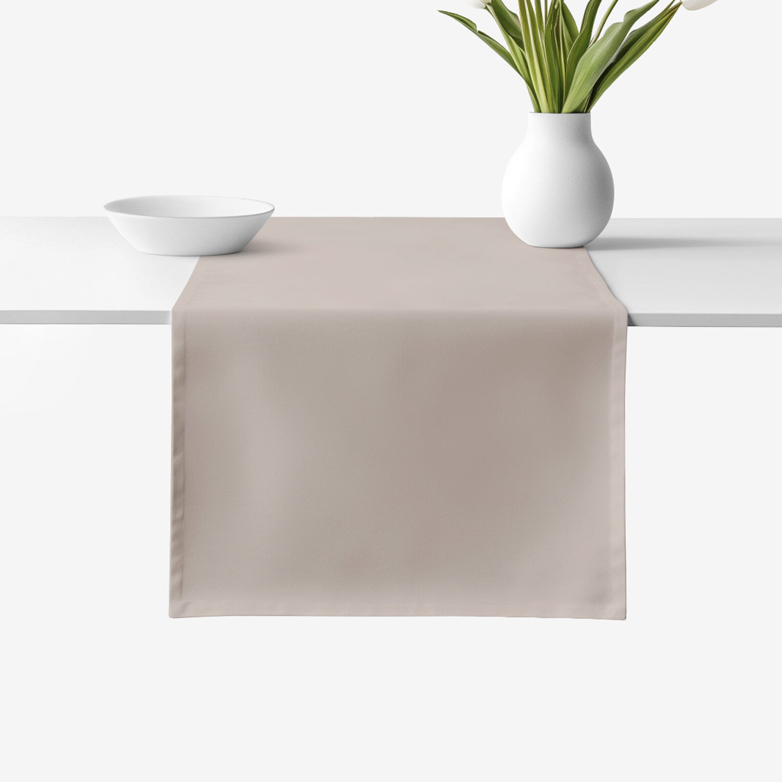 Tischläufer aus 100% Baumwolle - graubraun