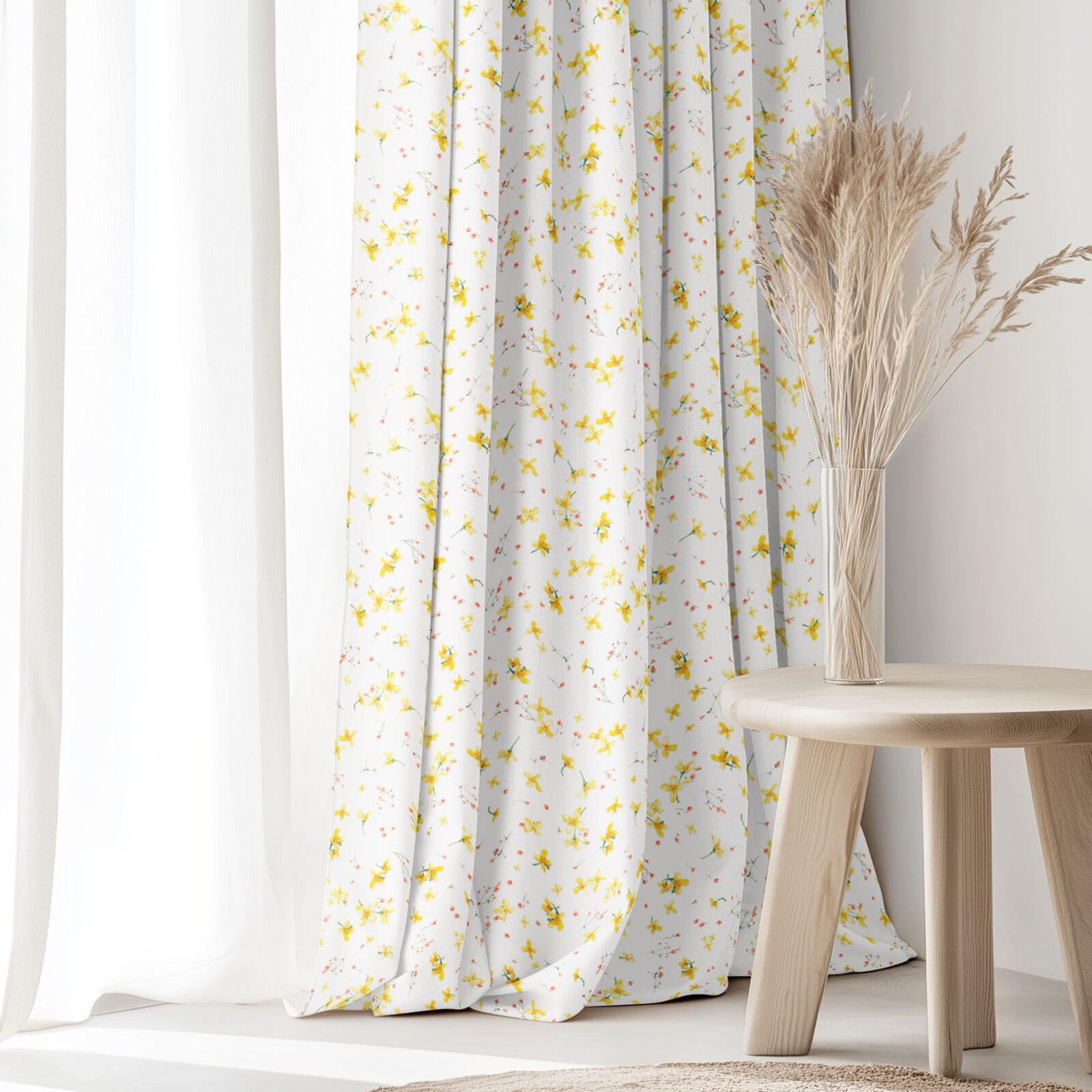 Dekorativer Vorhang Valencia - Blüten der Narzissen