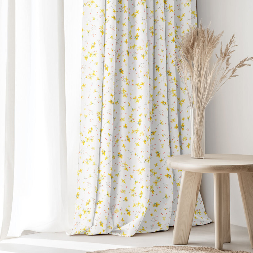 Dekorativer Vorhang Valencia - Blüten der Narzissen