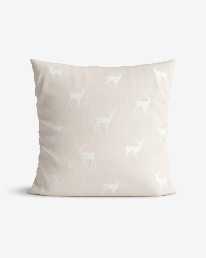 Weihnachtskissenbezug Natura - Hirsche auf natürlichem