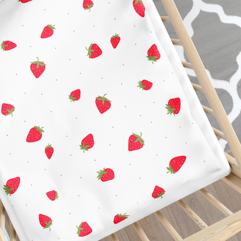 Bettwäsche für Babybetten aus Baumwolle - frische Erdbeeren