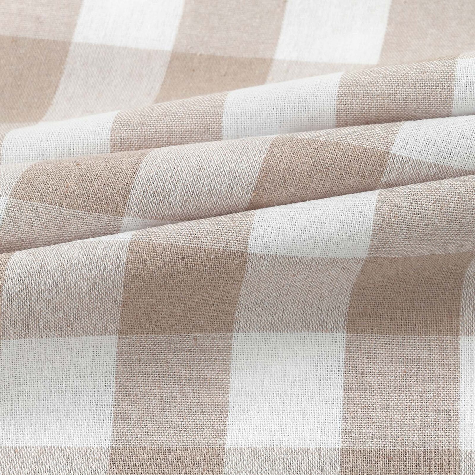 Küchentuch aus Baumwolle - beige große Würfel