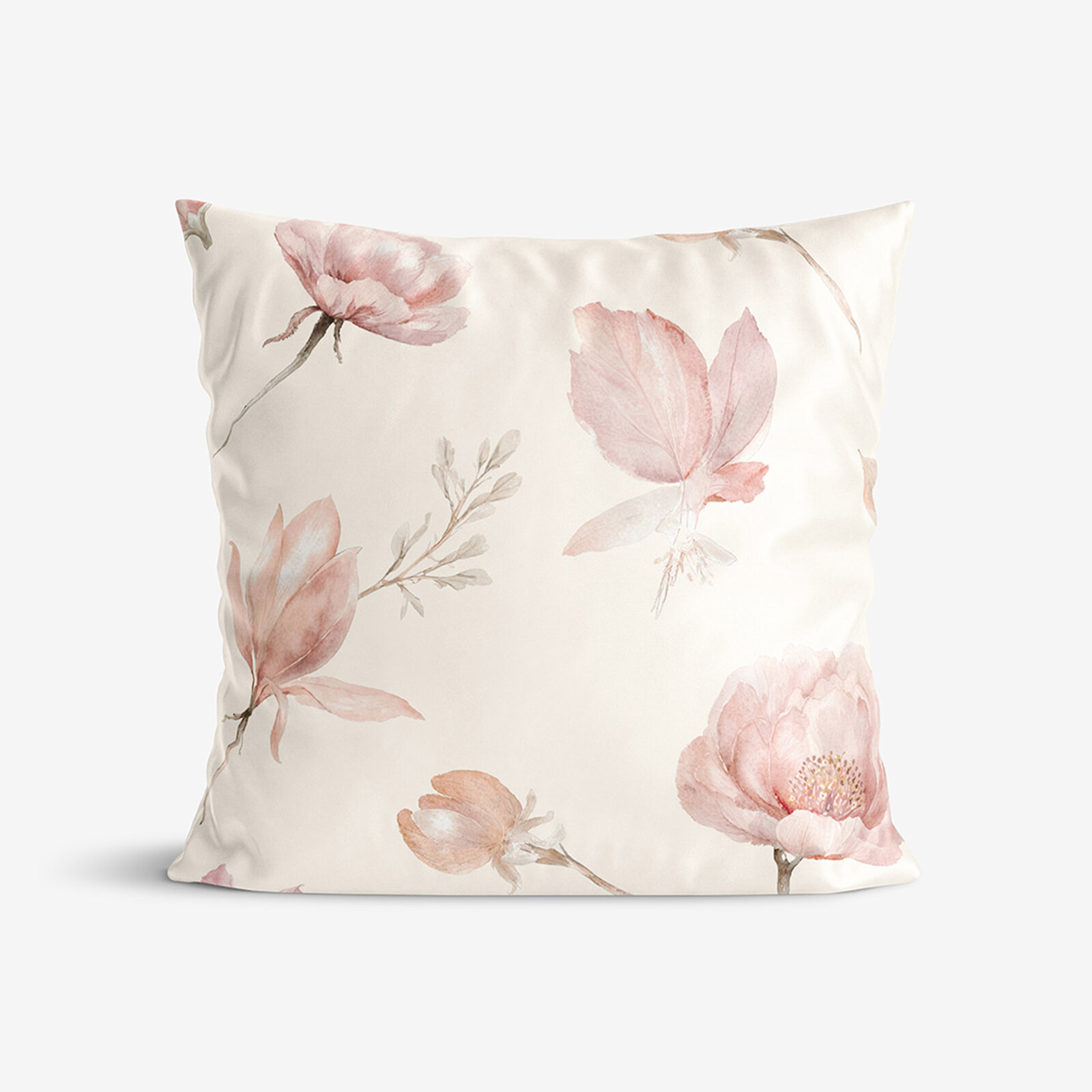 Kissenbezug aus Baumwolle-Satin - Blühende Magnolien