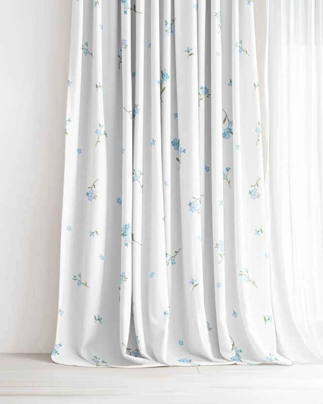 Vorhang aus Baumwolle - Vergissmeinnicht