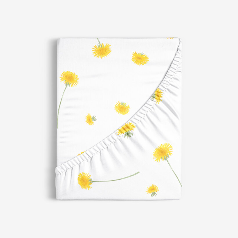 Spannbettlaken aus Baumwolle - Löwenzahn